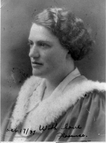 301: "This is not a very nice photo, but I want to make sure you don't forget me". Florie O'Neill.  (1937). Florie O'Neill taught a night school on Red Island so that adults could attain literacy.  [Patrick Barry composed a poem about "The Night School Teaching at Red Island"]